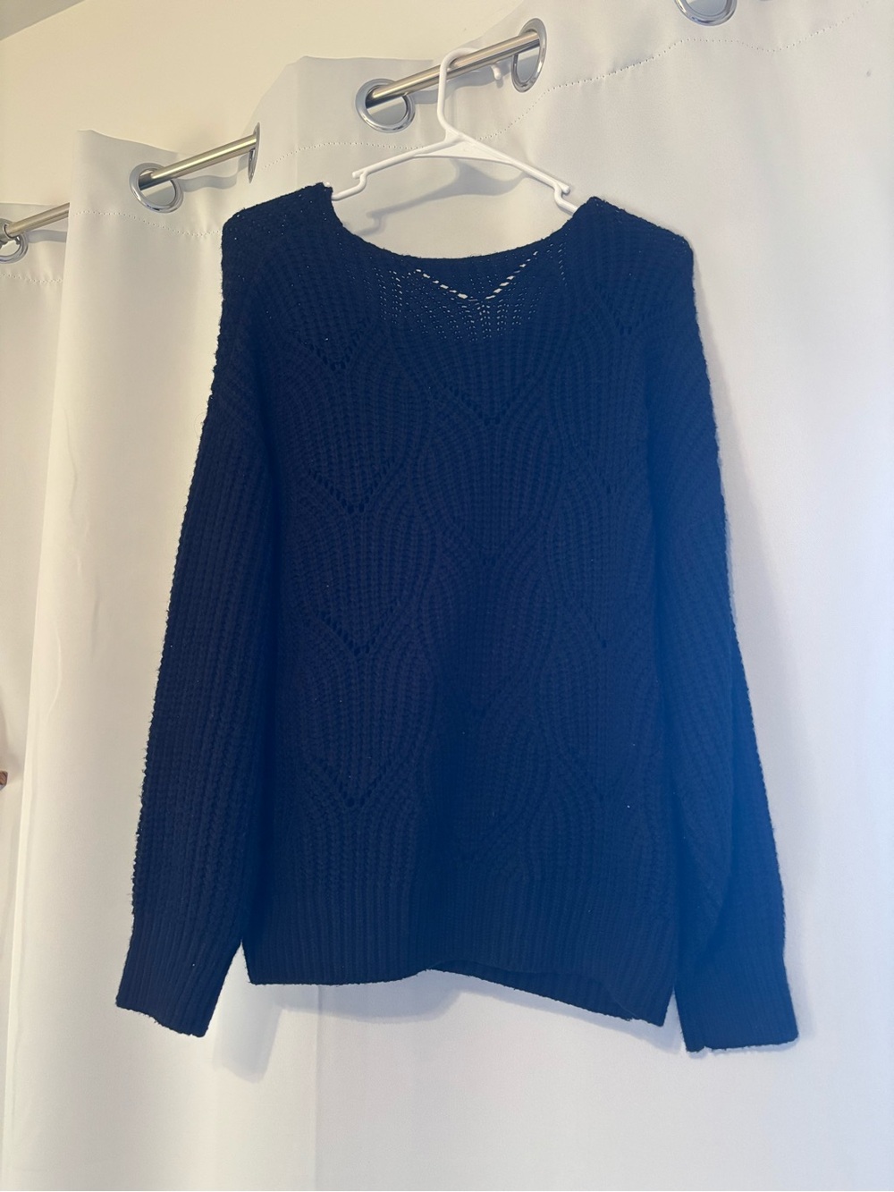 Off-the-Shoulder Black Cable Knit Sweater